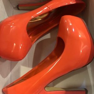 Glaze Coral Platform Heels